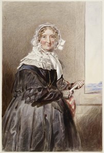 Portrett av Marie-Amélie, dronning av Frankrike (akvarell og kroppsfarge på krempapir)